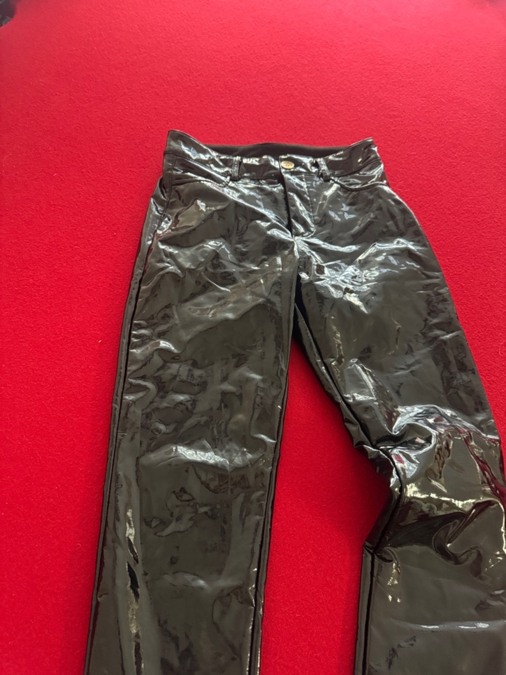 Black Patent Vinyl Pants